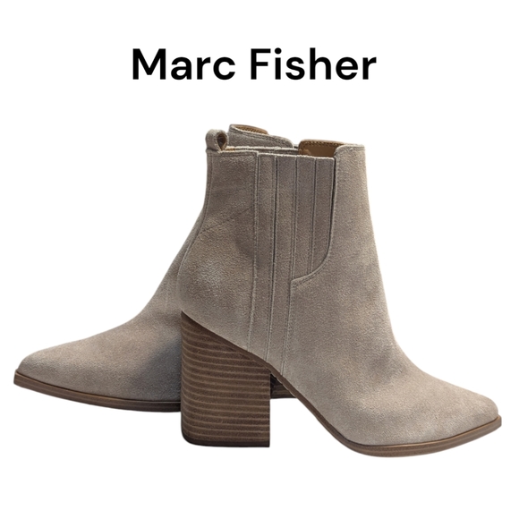 Marc Fisher | Women's Oshay Pointed Toe Ankle Boots | Tan | 4" Heel | 11M - Picture 1 of 15